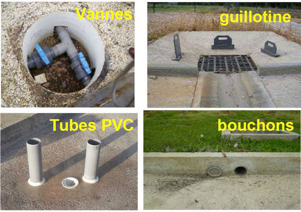 Systèmes permettant la séparation des eaux de pluie, de lavage divers, des effluents phytosanitaires