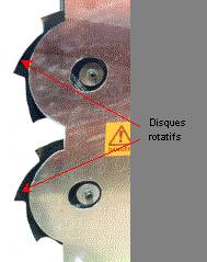 Système de l'effeuilleuse par turbine - disques ritatifs