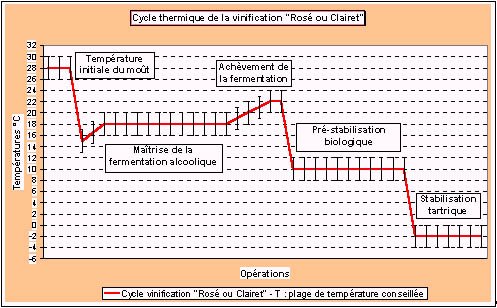 Cycle thermique de la vinification rosé 