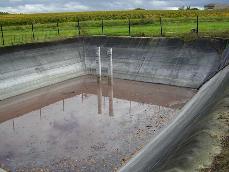 Stockage d'effluents en bassin ouvert