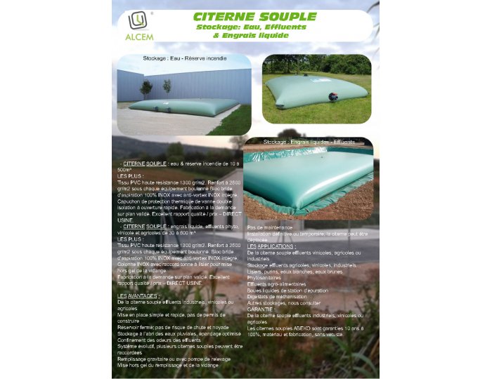 ALCEM CSEP-30 : citerne souple